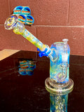 Ball Vape Home Run Hitter diffuser, mouthpiece, push button carb opaque, aqua suckers, purple lollipop perk 18mm