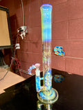 Large Head Banger, dry catcher and pint glass set 18mm color experimental number six silver striker