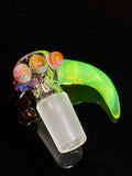 Large head banger 18mm Slyme Green / amber purple