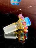 Ball vape bowl single hole with shelf 18mm amber purplious