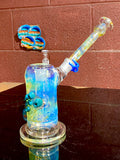 Ball Vape Home Run Hitter diffuser, mouthpiece, push button carb opaque, aqua suckers, purple lollipop perk 18mm