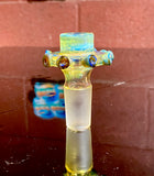 Ball vape bowl blue Amber purple single hole with shelf 18 mm joint