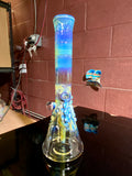 Beaker  blue amber purple 50mm by 7 14mm bowl
