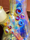 Beaker with a heavy hitter joint 50by 7mm 18mm bowl amber purple