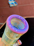 Beaker with a heavy hitter joint 50by 7mm 18mm bowl amber purple