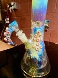 Beaker opaque, aqua lip caramel suckers squiggle marble 14 mm bowl 50 mm x 7 tube