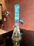 Beaker opaque, aqua lip caramel suckers squiggle marble 14 mm bowl 50 mm x 7 tube