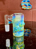 Large head banger dry catcher set Egyptian green koi Millie marble 18 mm ￼