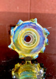 Ball vape bowl blue Amber purple single hole with shelf 18 mm joint