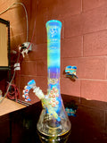 Beaker opaque, aqua lip caramel suckers squiggle marble 14 mm bowl 50 mm x 7 tube