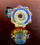 Ball vape bowl single hole with shelf 18mm amber purplious