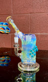 Ball Vape Home Run Hitter diffuser, mouthpiece, push button carb opaque, aqua suckers, purple lollipop perk 18mm
