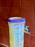 Large Head Banger, dry catcher and pint glass set 18mm color experimental number six silver striker