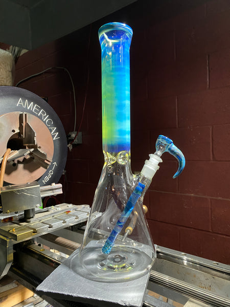 Beaker blue amber purple