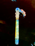 Beaker opaque, aqua lip caramel suckers squiggle marble 14 mm bowl 50 mm x 7 tube