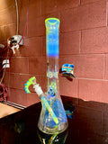 Beaker slyme green blue amber purple 50by 7 14mm bowl