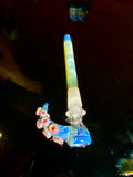 Beaker opaque, aqua lip caramel suckers squiggle marble 14 mm bowl 50 mm x 7 tube