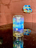 Dry catcher 14mm opaque aqua ￼
