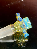 Ball vape bowl blue Amber purple single hole with shelf 18 mm joint