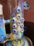 Large Head Banger, dry catcher and pint glass set 18mm color experimental number six silver striker