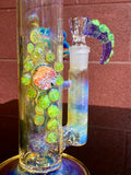 Large head banger 18mm green, slime, and purple lollipop