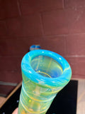 Beaker Egyptian green 14mm bowl 50mm by7mm thick squiggle marble