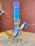 Beaker blue amber purple