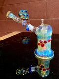 Ball Vape Home Run Hitter donut, diffuser, mouthpiece, push button carb pomegranate, and orange 18 mm
