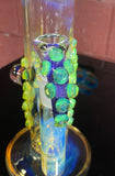 Large head banger 18mm green, slime, and purple lollipop