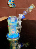 Ball Vape Home Run Hitter donut, diffuser, mouthpiece, push button carb pomegranate, and orange 18 mm