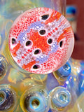 Beaker  blue amber purple 50mm by 7 14mm bowl